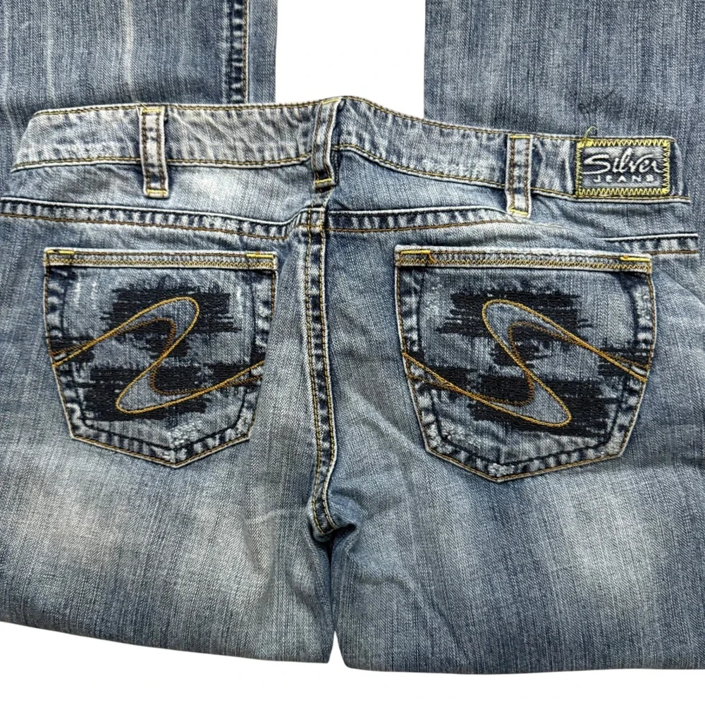 Silver Jeans Tuesday Bootcut Mens 34x33 Blue Good Distressed Low Rise‎ Denim